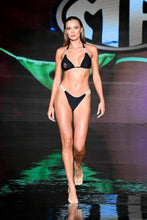 Load image into Gallery viewer, Black 2- Piece Halter Crystal Diamond Bikini
