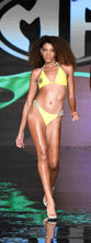 Load image into Gallery viewer, Yellow 2- Piece Halter Crystal Diamond Bikini

