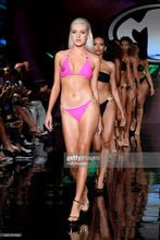 Load image into Gallery viewer, Pink 2- Piece Halter Crystal Diamond Bikini
