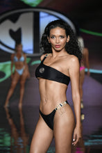 Load image into Gallery viewer, Black 2- Piece Halter Crystal Diamond Bikini
